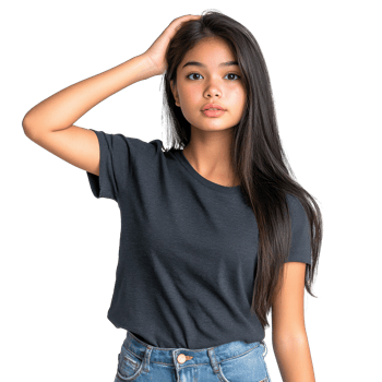 Young woman in casual attire, white background transparent png