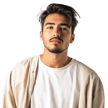 Stylish young man posing on white transparent png