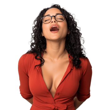 Young woman smiling with curly hair indoors transparent png