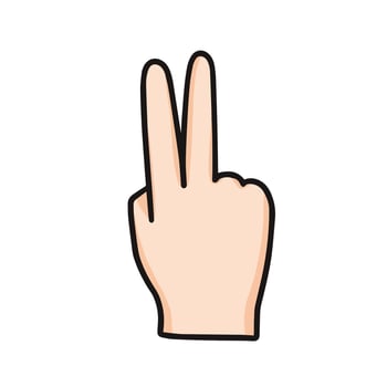 a hand with two fingers up and a peace sign vector