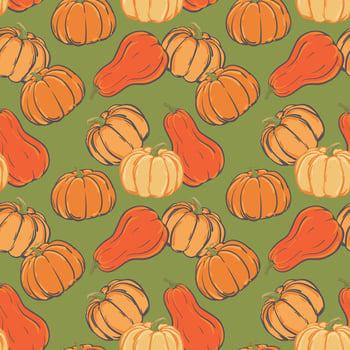 Autumn seamless pattern for textiles textile. orange and yellow pumpkins pumpkin in flat style. Illustration for seasonal autumn holidays, halloween, thanksgiving, harvest. vector