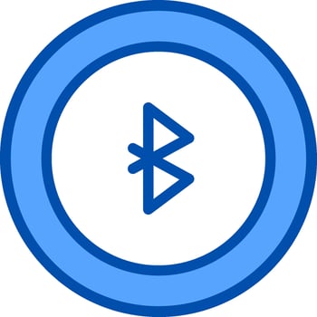 Blue bluetooth icon vector
