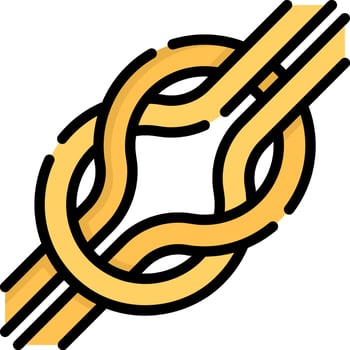 A yellow and black knot icon vector