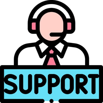 Support icon with a man in a headset vector