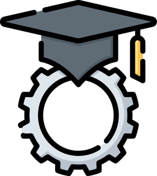 Graduation gear icon vector