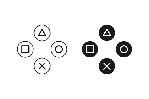 classic game joystick symbol icon set. for websites or apps vector