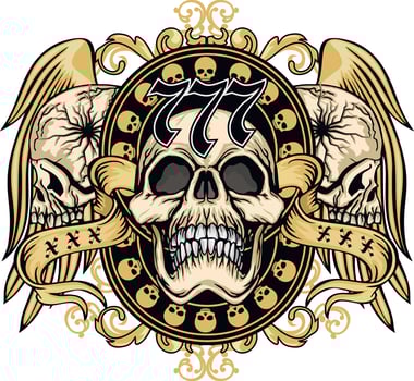 gold vintage skull vector