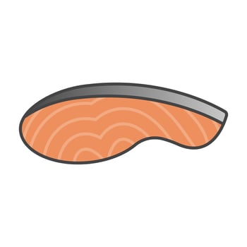 Fresh salmon fillet icon. vector