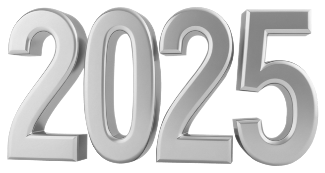 3D typography, year 2025 png
