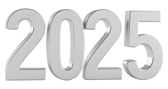 3D render number 2025 png