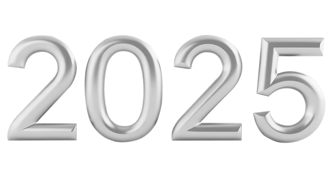 2025 new year silver png