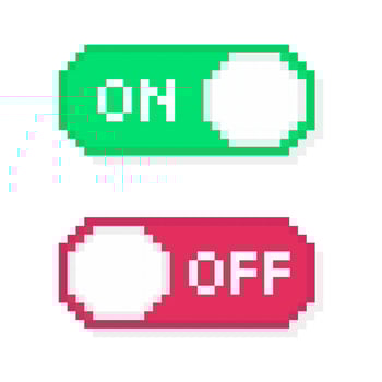 Turn on and off mode switch pixel art vector