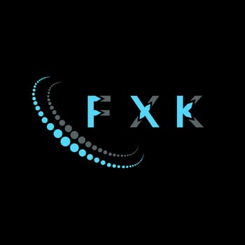 FXK Logo Design typography and Creative Letter Logo Concept. FXK unique design. vector