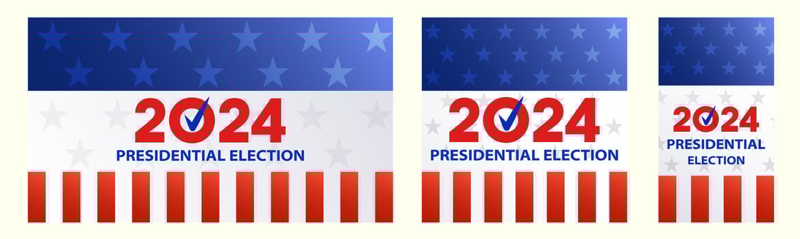 Election 2024 banner set. USA vote concept collection. vector