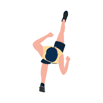 Running Man, Man Clipart, Cartoon Running Man. Top view of running man. png