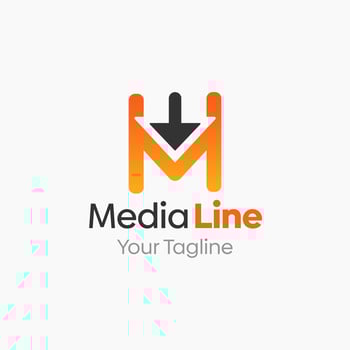 Media line logo design vector