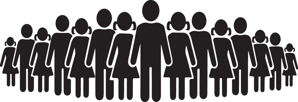 a group of people in a circle with one person standing out vector