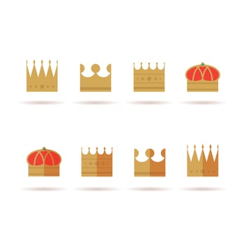 A set of crowns on a white background vector