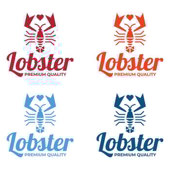 lobster premium quality flat minimalist logo design vector