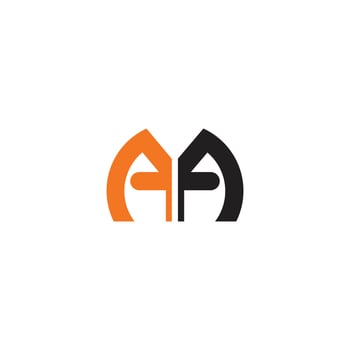 A logo with the letters f and f vector