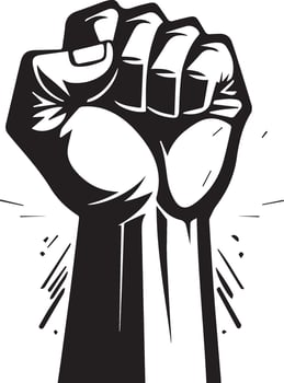 Graphic illustration of a raised fist vector