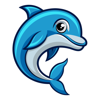 Cartoon Dolphin Logo, Marine Animal Illustration png