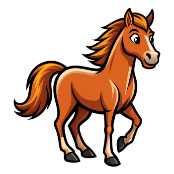 Cartoon Horse Logo, Farm Animal Illustration png