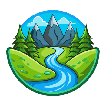 Cartoon River Logo, Nature Illustration png