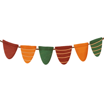Cute vintage flags decoration png