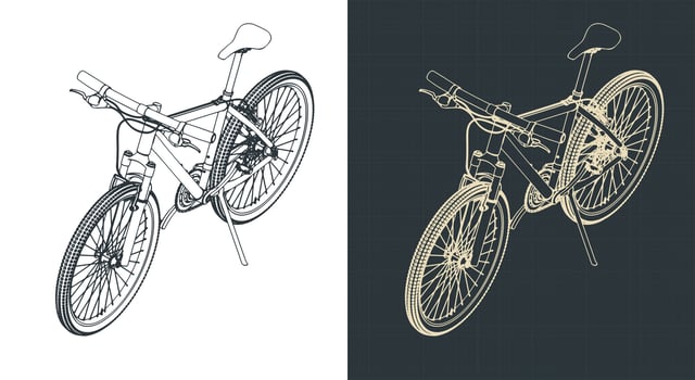 City bike blueprints vector