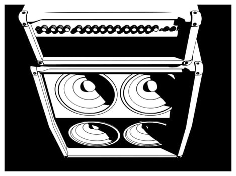 Guitar amplifier illustration vector