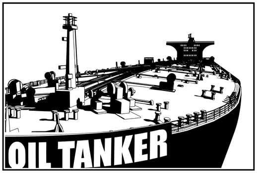 Oil tanker ship close up vector