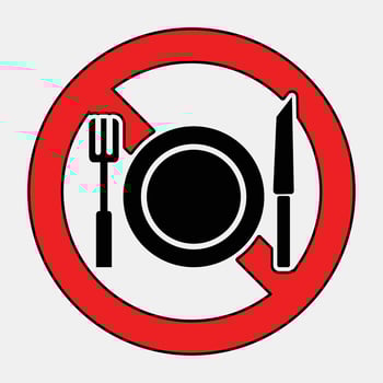 No Eating Symbol for Food Restrictions vector