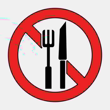 No Eating Symbol for Dietary Restrictions vector