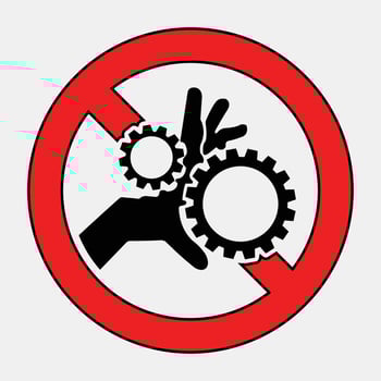 No Hands in Moving Gears Safety Symbol vector