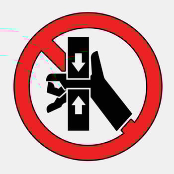 Prohibition Sign for Unsafe Actions in Workplace vector