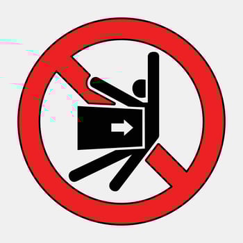 Prohibited Movement Sign with Error Symbol vector