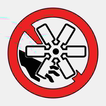 No Spinning Tool Symbol for Safety Awareness vector