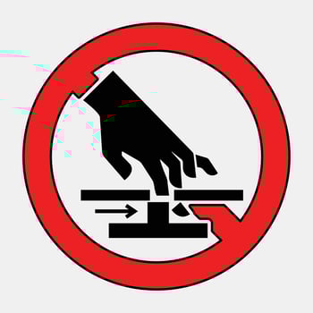 Safety Warning Sign of Hand Injury Risk vector