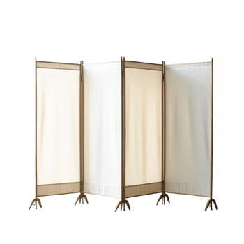 a four panel room divider with four white panels png