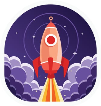 Space rocket is taking off vector