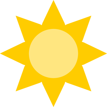 Yellow sun light rays icon png