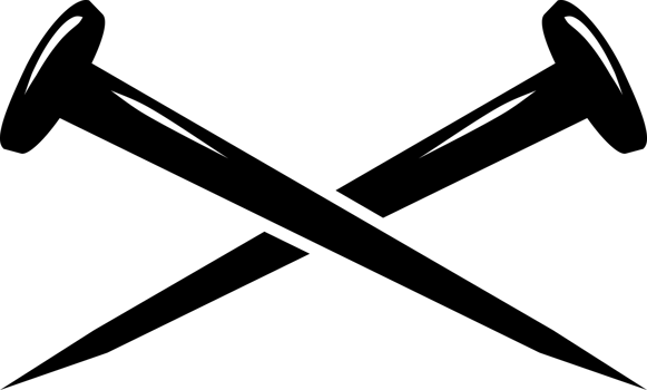 Black cross metal nail icon png