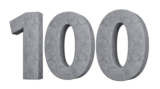 3d Concrete Number Hundred 100 Digit Made Of Grey Concrete Stone 3d Illustration png