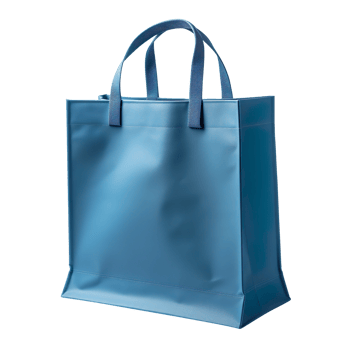 blue canvas shopping bag isolated on transparent background png