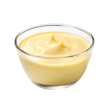 Cheese sauce in the glass bowl isolated on transparent background png
