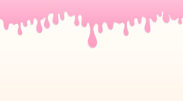 Soft pink melting icing on white background vector