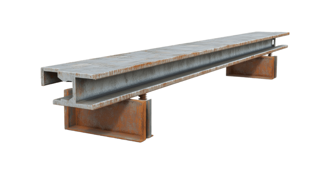 Steel I Beam Connection with Rust and Bolts Construction Engineering Industrial Design png