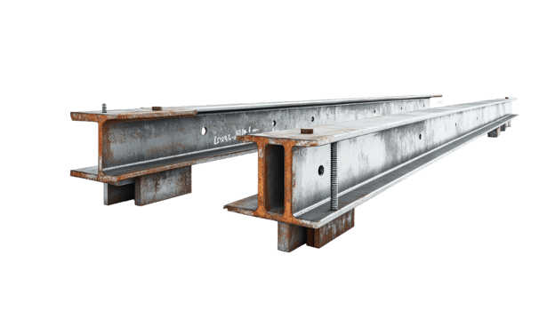 Steel I Beam Connection Construction Engineering 3D Model Isolated on transparency background png