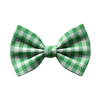 Checkered green Bow tie isolated on transparent background png